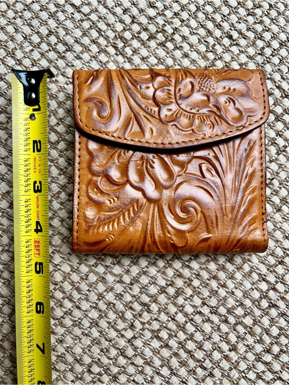 👛Patricia Nash Tooled Leather Kiss Lock Bifold Wallet Brown - Picture 7 of 7